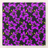 Blume des tropischen Lila hawaiianischen Hibiskus Glasuntersetzer (Vorderseite)