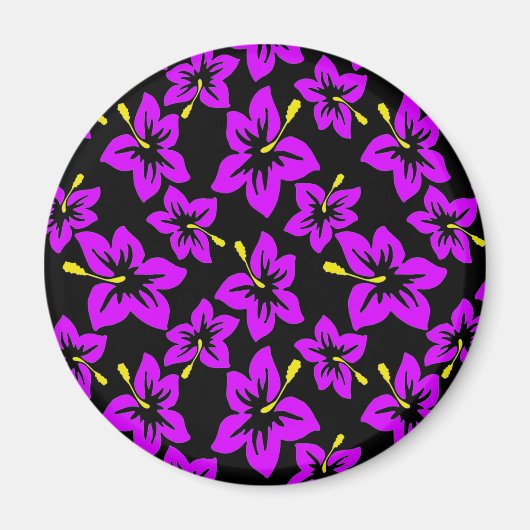 Blume des tropischen Lila hawaiianischen Hibiskus Magnet (Vorne)