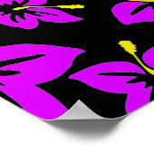 Blume des tropischen Lila hawaiianischen Hibiskus Poster (Ecke)
