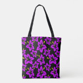 Blume des tropischen Lila hawaiianischen Hibiskus Tasche (Rückseite)