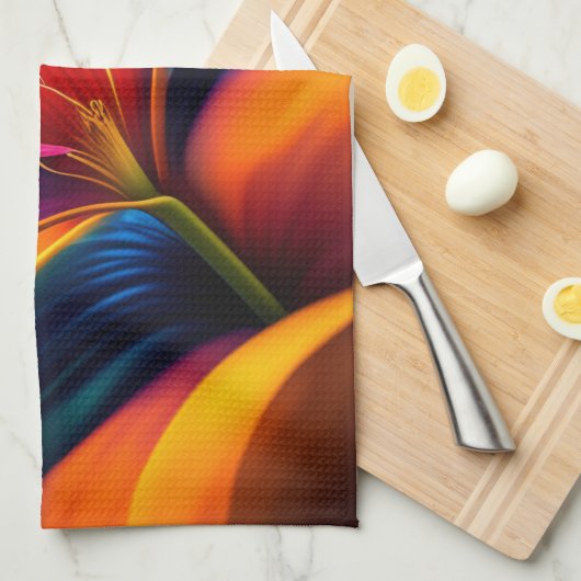 Blume des tropischen Paradieses Geschirrtuch (Viertel Falte)