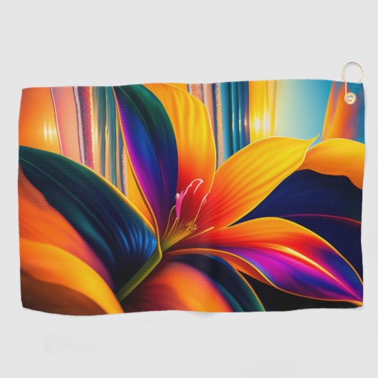 Blume des tropischen Paradieses Golfhandtuch (Horizontal)