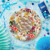 Blume des tropischen Rot-Gelb-Hibiskus Brautparty Pappteller (Party)