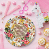 Blume des tropischen Rot-Gelb-Hibiskus Brautparty Pappteller (Party)