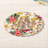 Blume des tropischen Rot-Gelb-Hibiskus Brautparty Untersetzer (angewinkelt)