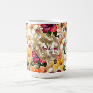 Blume des tropischen Rot-Gelb-Hibiskus Kaffeetasse