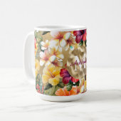 Blume des tropischen Rot-Gelb-Hibiskus Kaffeetasse (Vorderseite Links)