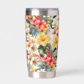 Blume des tropischen Rot-Gelb-Hibiskus Thermobecher (Rückseite)