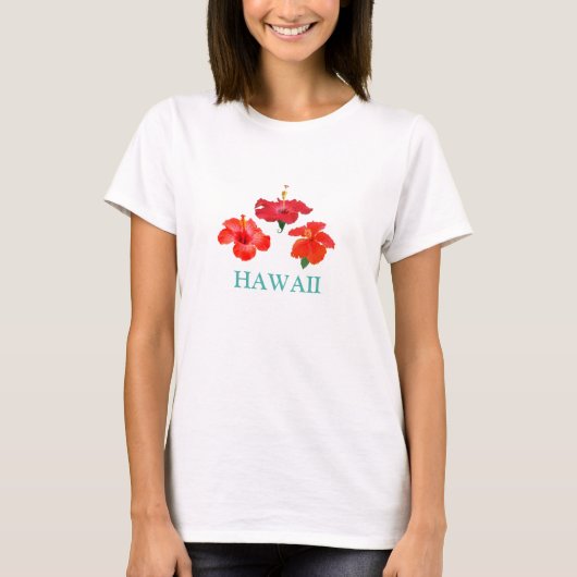 Blume des tropischen Roten Hibiskus T - Shirt (Vorderseite)