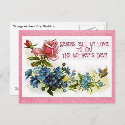 Blume des Vintagen Muttertages Postkarte (Vorne/Hinten)