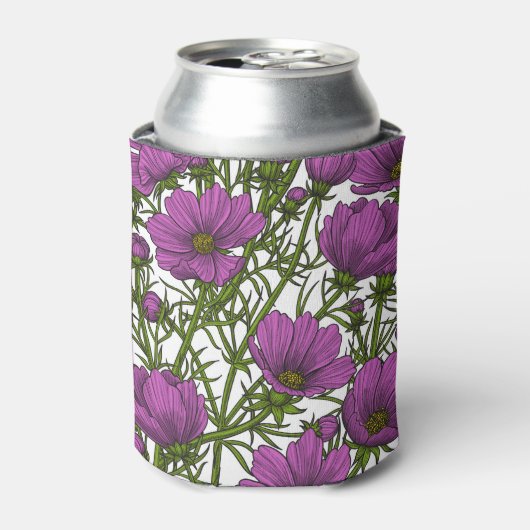 Blume des violetten Kosmos Dosenkühler (Kanne Vorderseite)