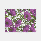 Blume des violetten Kosmos Fleecedecke (Vorderseite (Horizontal))