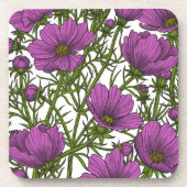 Blume des violetten Kosmos Getränkeuntersetzer (Vorderseite)