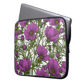 Blume des violetten Kosmos Laptopschutzhülle (Vorderseite Links)