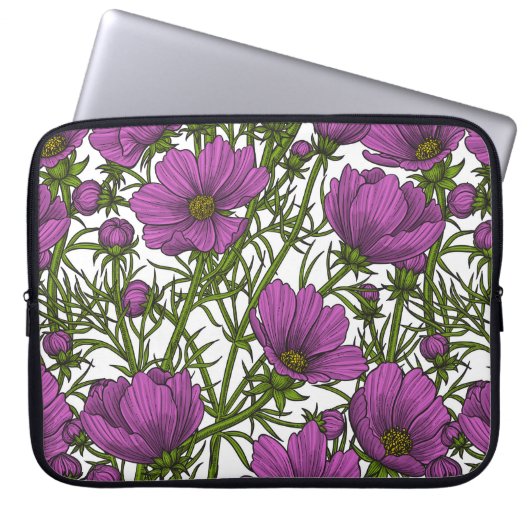 Blume des violetten Kosmos Laptopschutzhülle (Vorderseite)