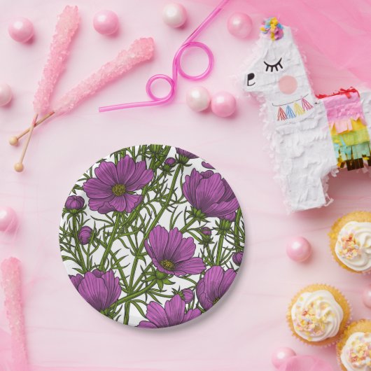 Blume des violetten Kosmos Pappteller (Party)