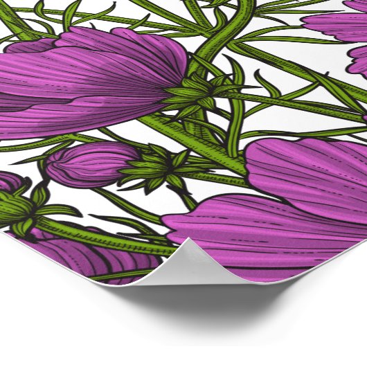 Blume des violetten Kosmos Poster (Ecke)