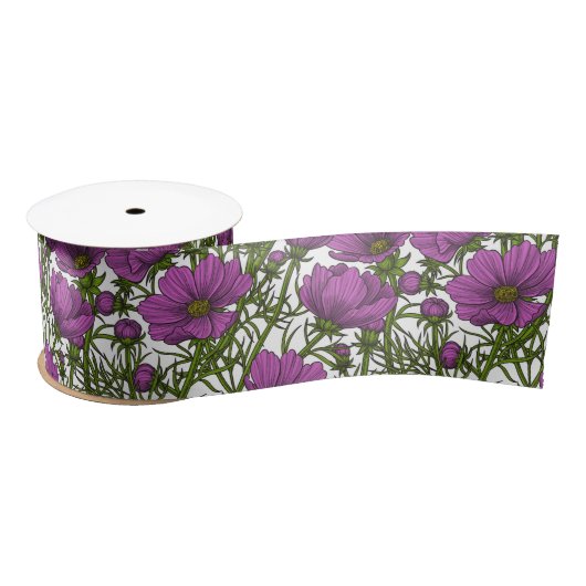 Blume des violetten Kosmos Satinband (Spule)