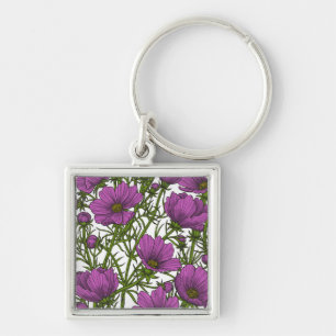 Blume des violetten Kosmos Schlüsselanhänger