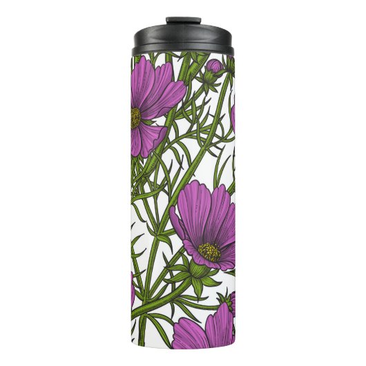 Blume des violetten Kosmos Thermosbecher (Vorderseite)