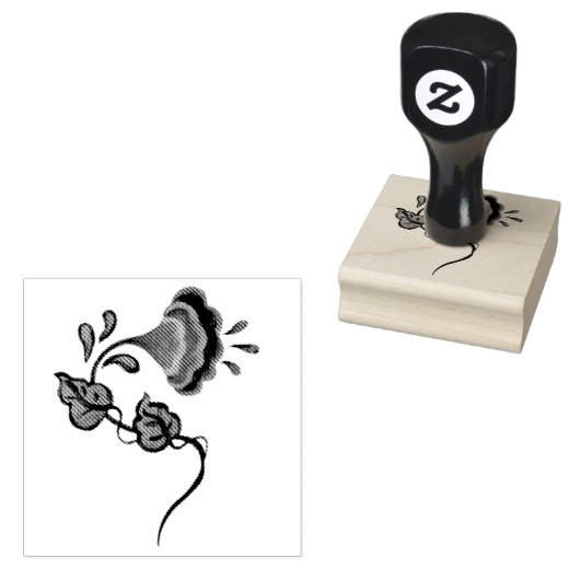 Blume des Volkes, Blüte, Volkskunst, Delft 3 Gummistempel (Stempel)