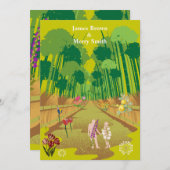 Blume des Waldes reisen Adam und Eva Wedding an Einladung (Vorne/Hinten)