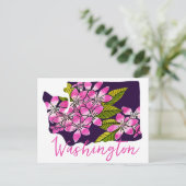 Blume des Washingtoner Staat Postkarte (Stehend Vorderseite)