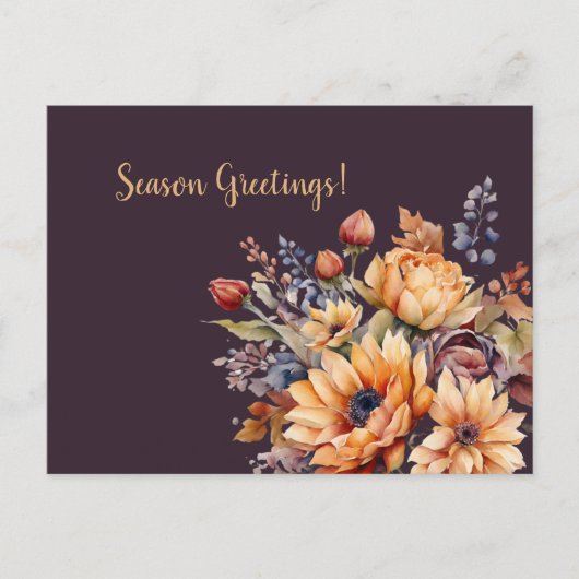 Blume des Wasserfarbenfalls - Jahresgrüße- Postkarte (Vorderseite)