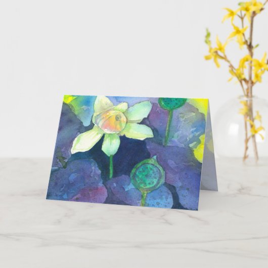 Blume des Wasserfarbenlotus Karte (Gelbe Blume)