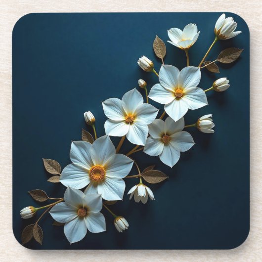 Blume des Weißbuchs Getränkeuntersetzer (Vorderseite)