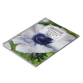 Blume des Weißen Anemons Dankbarkeit Notizblock (Linke Seite)