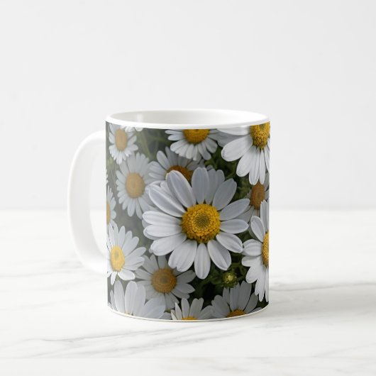 Blume des Weißen Feverts Kaffeetasse (Vorderseite Links)