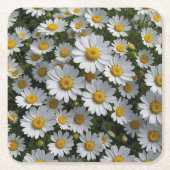 Blume des Weißen Feverts Rechteckiger Pappuntersetzer (Vorderseite)