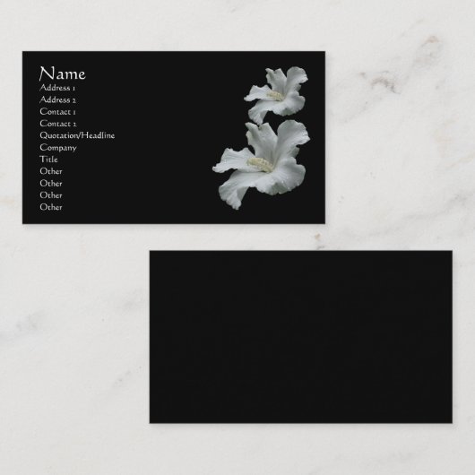 Blume des weißen Hibiskus - Nature Business Card Visitenkarte (Vorne/Hinten)