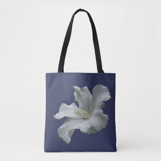 Blume des weißen Hibiskus Tasche (Vorderseite)