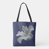 Blume des weißen Hibiskus Tasche (Rückseite)