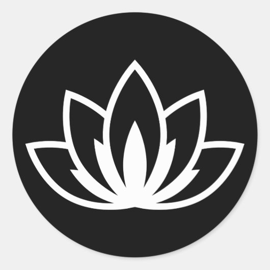 Blume des weißen Lotus - Symbol der klassischen Ru Runder Aufkleber (Vorderseite)