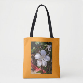 Blume des weißen natürlichen Hibiskus Tasche