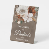 Blume des weißen neutralen Untergangs 40. Geburtst Sockelschild (Vorderseite)