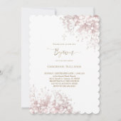 Blume des weißen rosa Babys Einladung (Vorderseite)