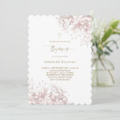 Blume des weißen rosa Babys Einladung (Stehend Vorderseite)