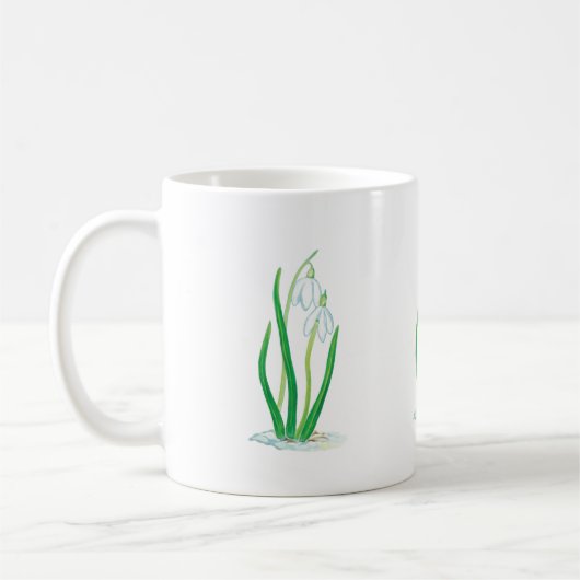 Blume des weißen Schneefalls Kaffeetasse (Links)