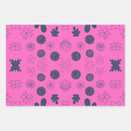 Blume Design 3 Sets Wrapper Geschenkpapier Set