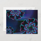 Blume Design Blue Dental Art Postkarte (Vorne/Hinten)