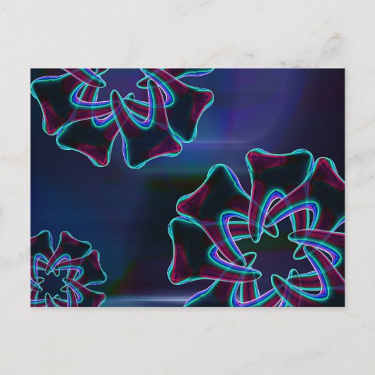 Blume Design Blue Dental Art Postkarte (Vorderseite)