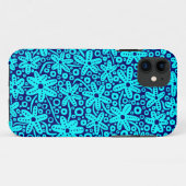 Blume Design - Cyan on Deep Navy.pdf Case-Mate iPhone Hülle (Rückseite (Horizontal))