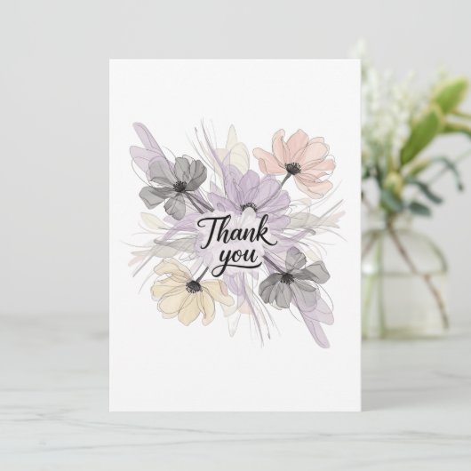 Blume Design Dankeschön Karte (Stehend Vorderseite)
