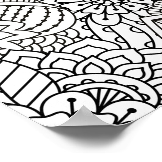 Blume Design Doodle 2 Poster (Ecke)