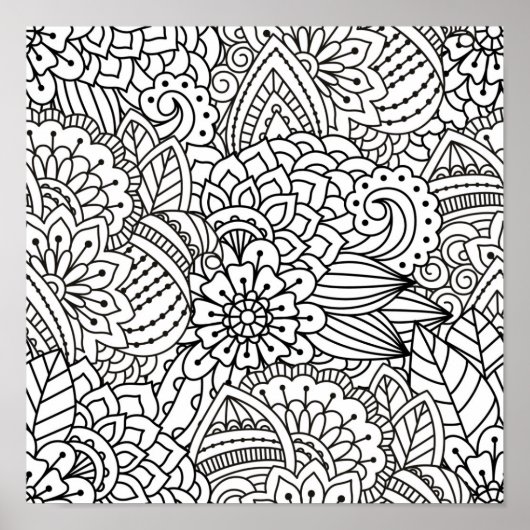 Blume Design Doodle 2 Poster (Vorne)