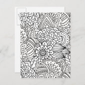 Blume Design Doodle Postkarte (Vorne/Hinten)